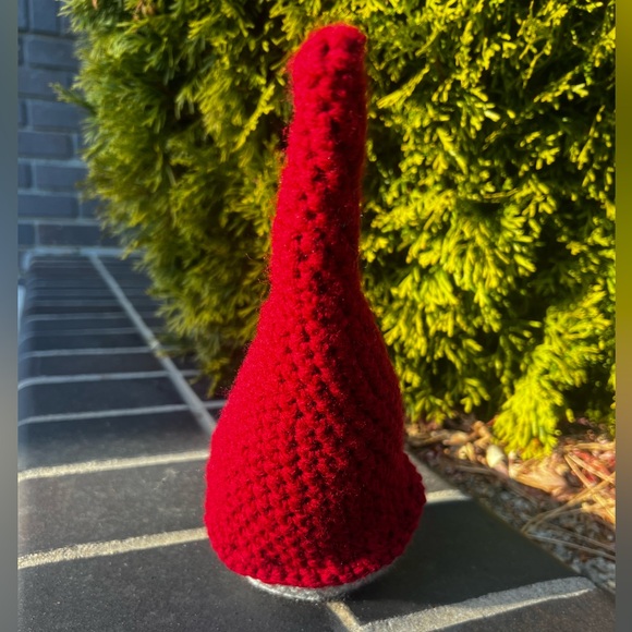 3/$50 Hand Crocheted Scandinavian Christmas Gnome Red & Gray! - Picture 7 of 11